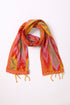 Shawl in patterned jacquard with tassels